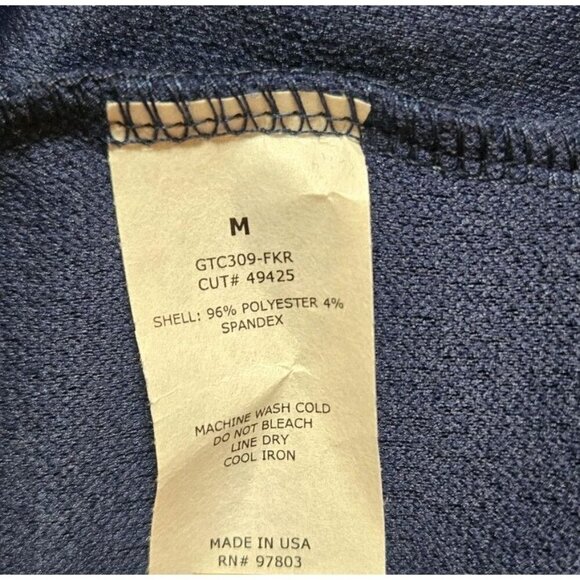 Green Envelope Royal Blue Womens Blouse Bell Sleeve Medium Bohemian Zip Back - Picture 7 of 8